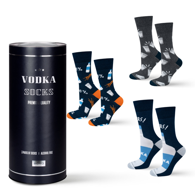 Set di 3 calzini da uomo colorati SOXO GOOD STUFF Vodka 