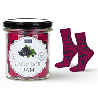 Calzini da donna SOXO GOOD STUFF blackcurrant jam in barattolo
