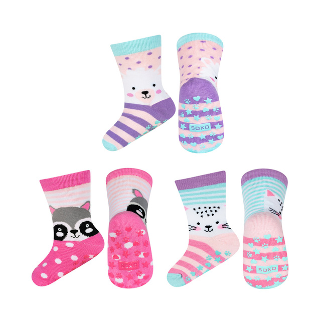 Set di 3 calzini colorati per bambini SOXO animali