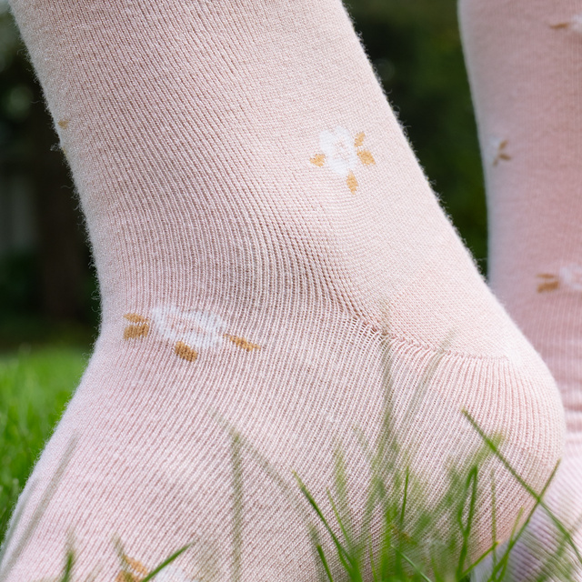 Calze in Bambù con Motivo Floreale