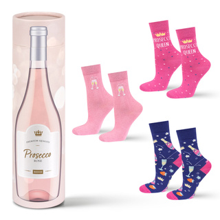 Set di 3x calze da donna SOXO Prosecco in tubetto | regalo ideale per lei