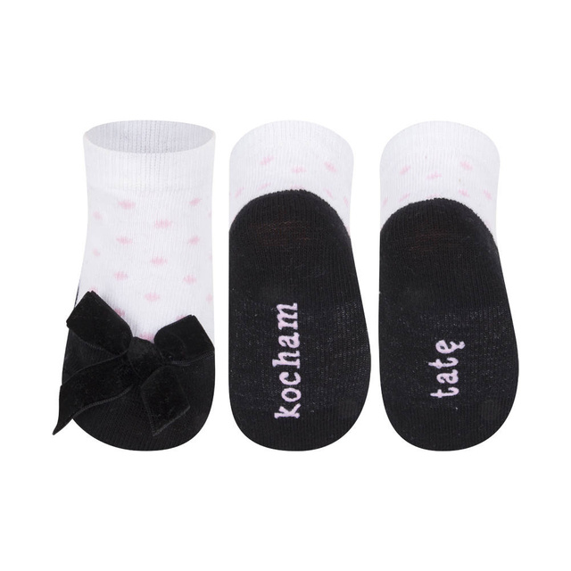 SOXO calzini neri per bambini ballerine con scritta