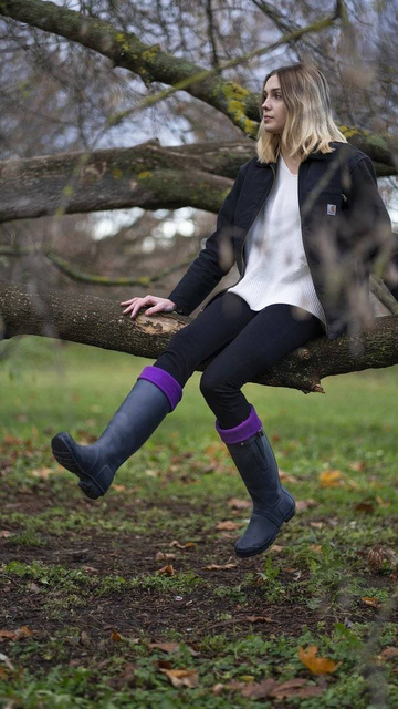 Calzini da donna classici SOXO per stivali di gomma suola ABS viola
