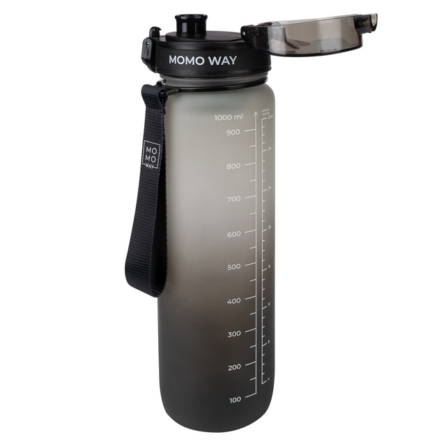 MOMO WAY Borraccia grigio-nero | idea regalo | BPA free | Tritan