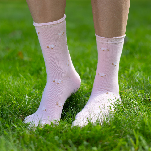 Calze in Bambù con Motivo Floreale