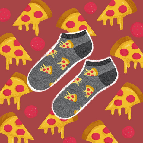 Set di 2x Piedi da uomo colorati SOXO GOOD STUFF regalo Pizza 