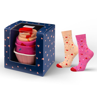 Calzini rosa SOXO cupcake da donna in confezione - 2 paia
