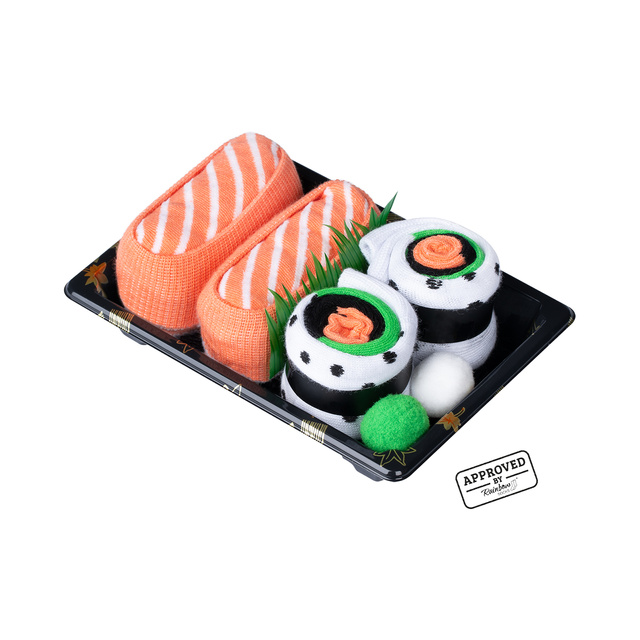 Set di 2 calzini da donna da uomo colorati SOXO sushi