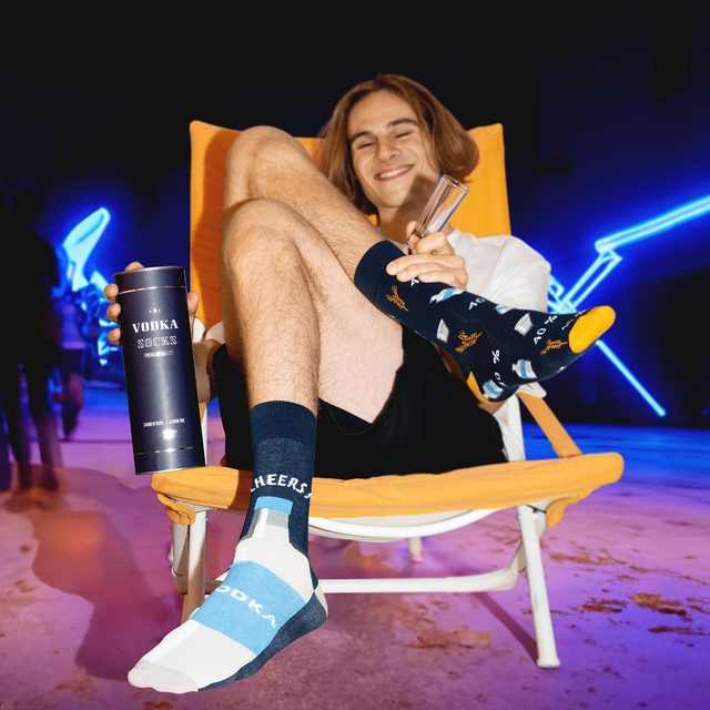 Set di 3 calzini da uomo colorati SOXO GOOD STUFF Vodka 