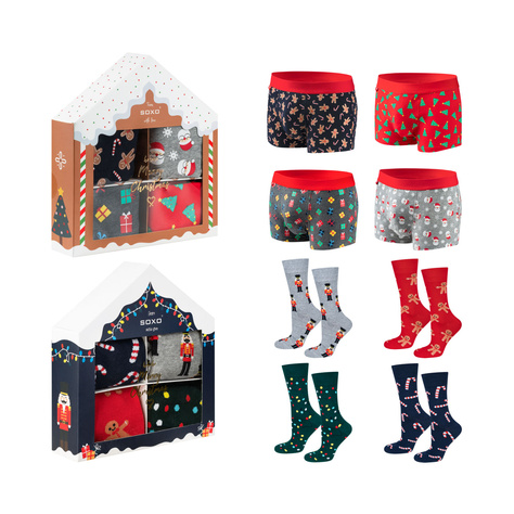 Set di 2x calzini e boxer SOXO GOOD STUFF da uomo per Natale