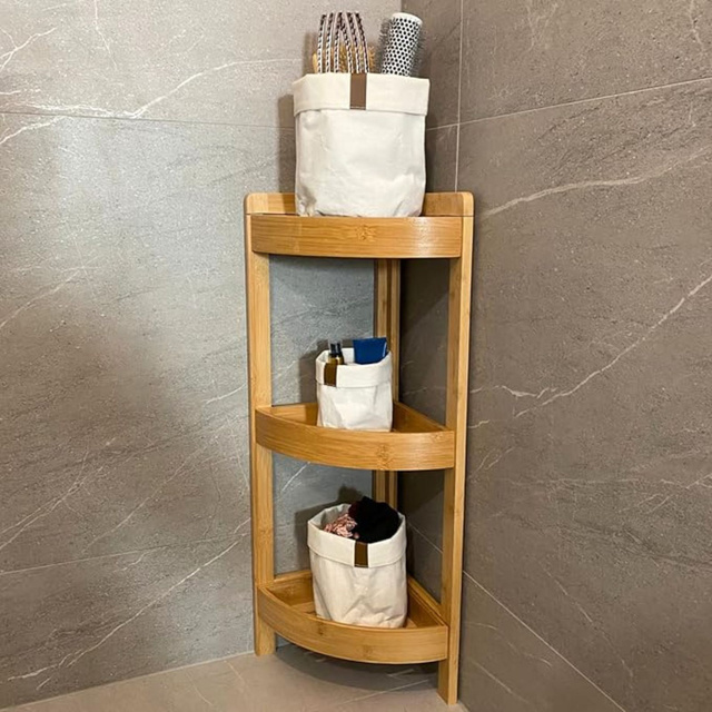 Set di 3x cestini da bagno Momo Way beige 10/13/16 cm