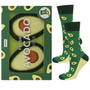 Set di 2x calzini SOXO da donna | calzini SOXO da uomo | calzini avocado in scatola | calzini arcobaleno in scatola | calzini divertenti per lei | calzini unisex per lui | perfetti per un regalo