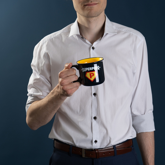 Set di calzini Super Papa da uomo in tazza con portachiavi