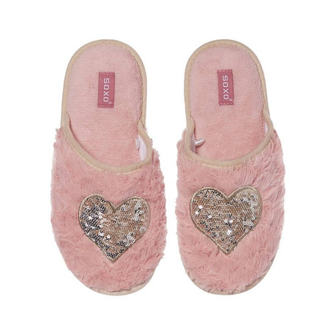 SOXO Pantofole da donna 'Sequin cuore' rosa