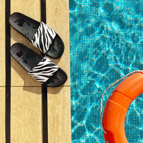 Premium Donna Uomo SOXO Zebra Beach Flip Flops | Ideale per vacanze estive e piscina | Gomma