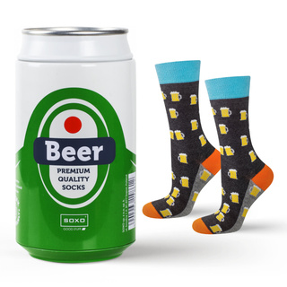 Calzini colorati da uomo SOXO GOOD STUFF divertenti birra in lattina