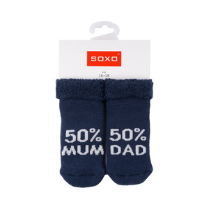 Set di 3x calzini SOXO per bambini blu navy con scritta