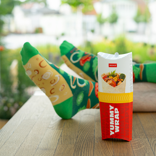 3 calzini da uomo | Hamburger nel pacchetto | Kebab nella confezione | regalo divertente per lui
