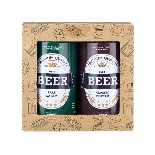 Set di 2 calzini da uomo colorati SOXO GOOD STUFF birra divertente in una lattina per un regalo