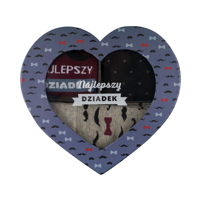 Calzini colorati da uomo SOXO GOOD STUFF, cotone con scritte in polacco super nonno