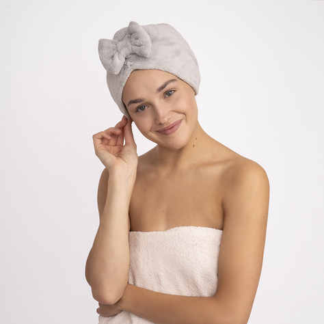  MOMO WAY turbante da bagno grigio - asciugamano