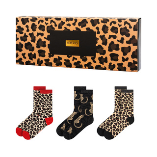 Calze da donna SOXO Leopard classic in confezione - 3 paia