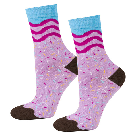 Damensocken 3x SOXO | Eis in der Box | Donuts | Tolle Geschenkidee