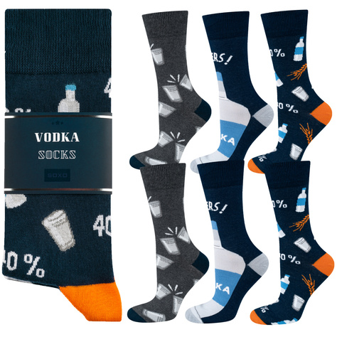 Set di 3 calzini da uomo colorati SOXO GOOD STUFF Vodka 