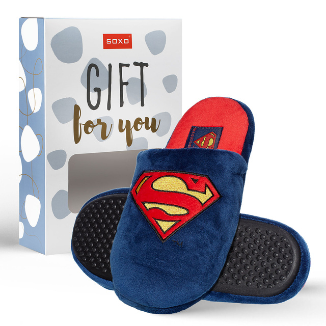 Pantofole da uomo SOXO Superman DC Comics | in una confezione regalo