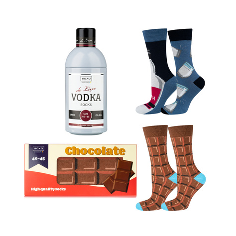 Set di 2 calzini colorati SOXO Vodka e cioccolato