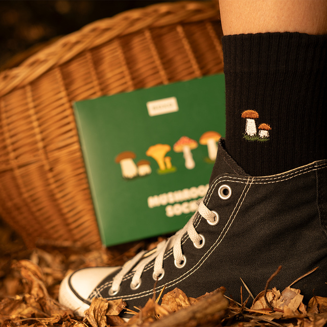 Set di 4x calze SOXO da donna in confezione da funghi edizione premium