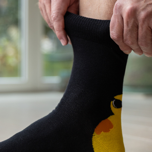 Calzini a tema Pollo – in stile biglietto regalo