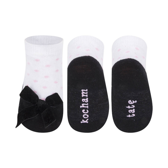 SOXO calzini neri per bambini ballerine con scritta