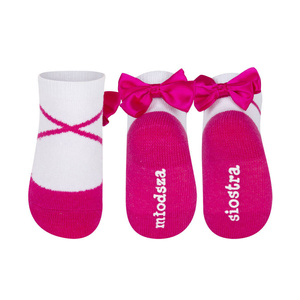 Ballerine rosa SOXO baby calzini con una scritta