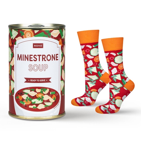 Calzini da uomo | Minestra di minestrone SOXO GOOD STUFF da donna in lattina | colorato | divertente | idea regalo per lei | per Lui Unisex