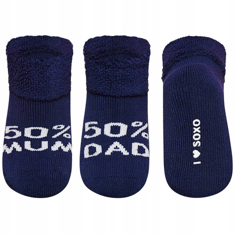 Set di 3x calzini SOXO per bambini blu navy con scritta 