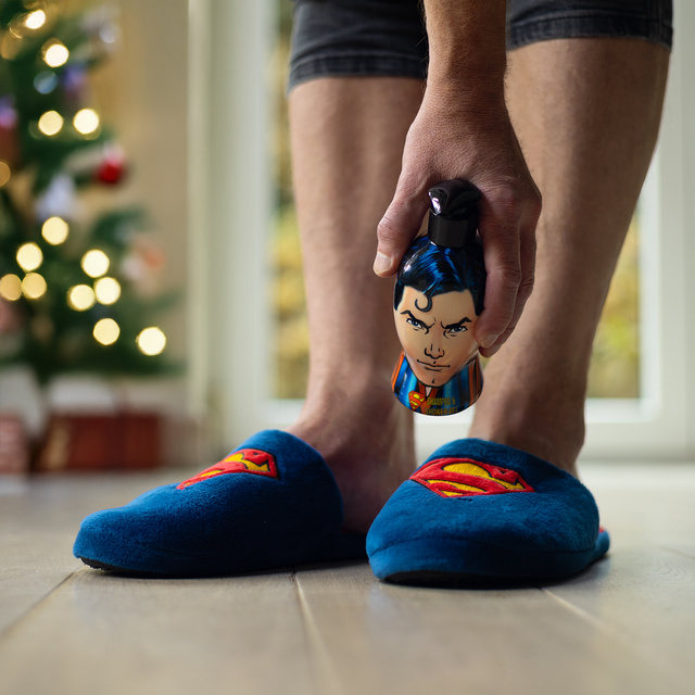 Set Pantofole Uomo Superman + Doccia Shampoo 2-in-1