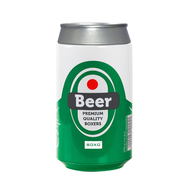 Boxer da uomo in lattina di birra SOXO | Regalo divertente | Festa del ragazzo | Mutandine per lui in confezione originale