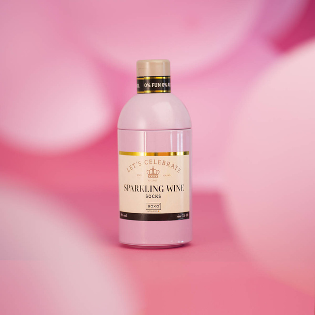 Calze da donna SOXO GOOD STUFF divertenti Sparkling Wine in bottiglia regalo