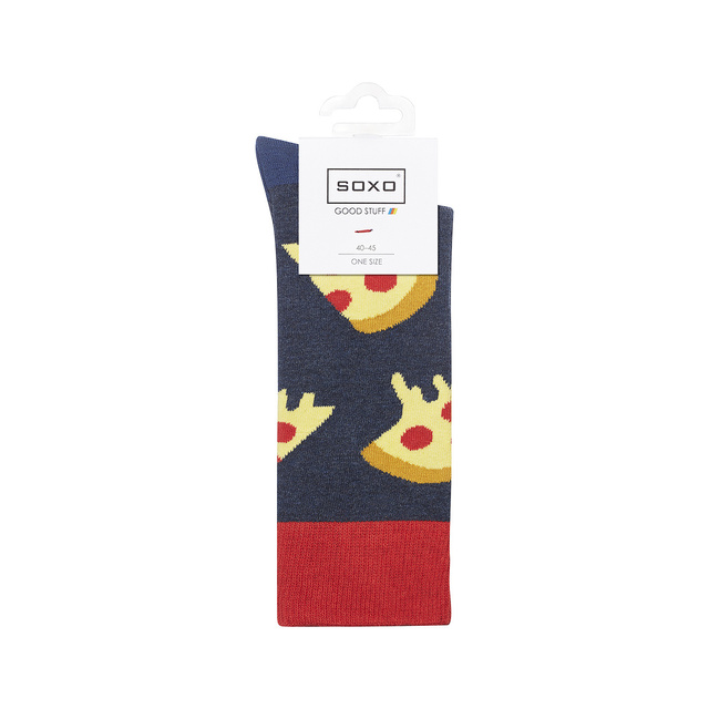 Set di 2x calzini colorati da uomo SOXO GOOD STUFF regalo divertente Pizza 