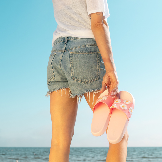 Infradito da spiaggia da donna per uomo SOXO margherite | Perfetto per una vacanza al mare e una piscina | Materiale in gomma