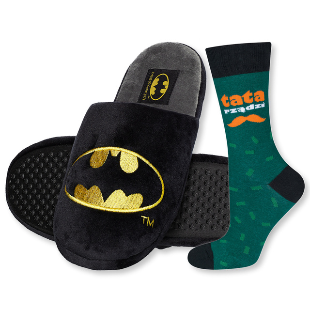 Set di 1x calzini colorati SOXO Superman e 1x pantofole da uomo