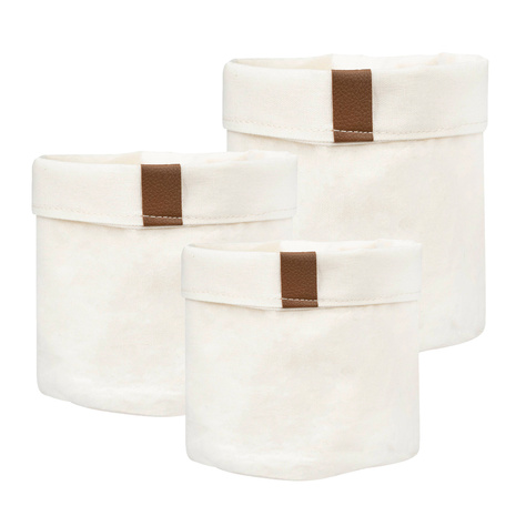 Set di 3x cestini da bagno Momo Way beige 10/13/16 cm