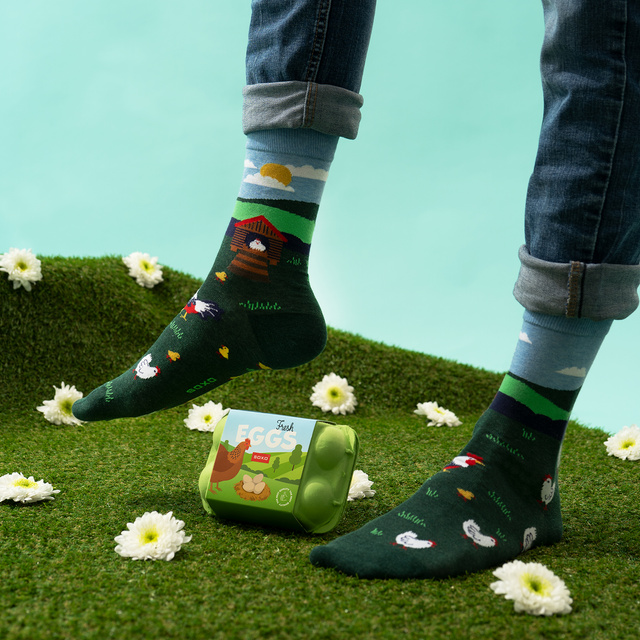 Calzini Colorati da Uomo SOXO Uova di Campagna - 3 paia