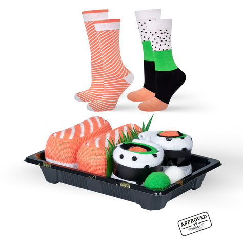 Set di 2 calzini da donna da uomo colorati SOXO sushi 