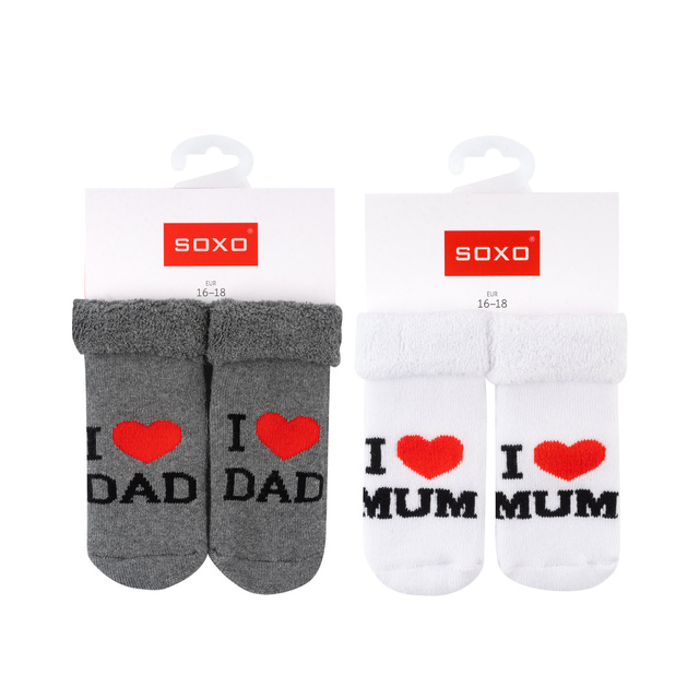 Set di 2x calzini SOXO per bambini blu navy con scritta 
