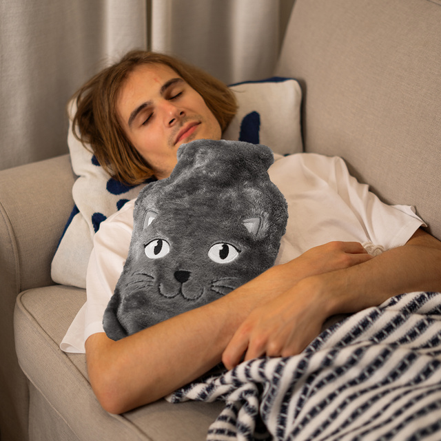 Borsa dell’acqua calda con copertura a forma di gatto 3,5 l