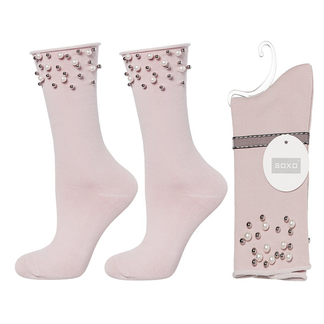 SOXO Calze da donna con "Perle" rosa chiaro