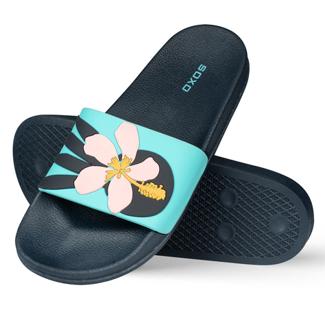 Premium Donna Uomo SOXO Beach Flip Flops in Floral | Ideale per le vacanze estive e la piscina | Gomma