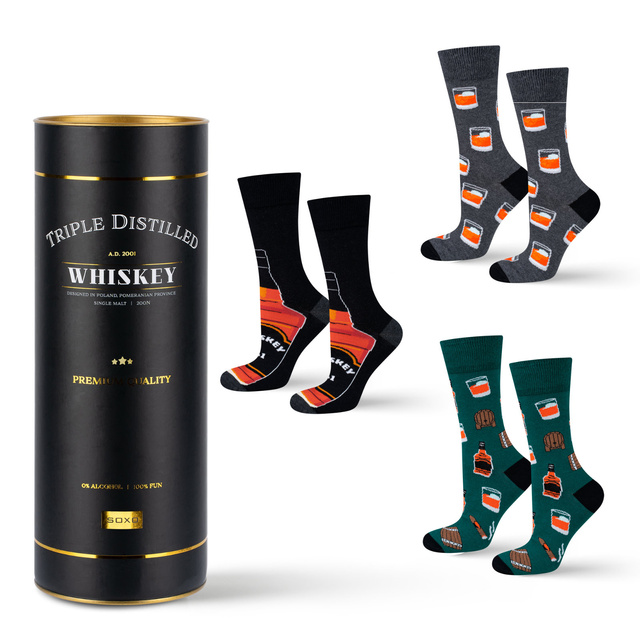 Set di 3 calzini da uomo colorati SOXO GOOD STUFF Whisky